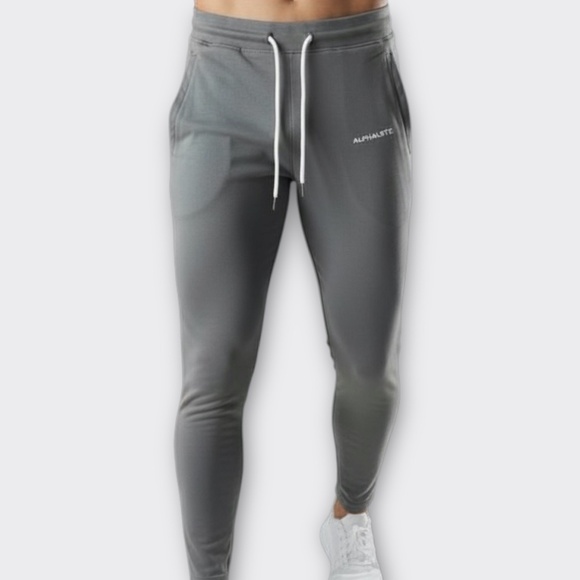 ATLPHALETE Core Essential Joggers M | Gray Athleisure Workout Streetwear Motto - Picture 1 of 9